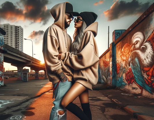 Love in Hip Hop Blog Banner of a hip hop couple embracing each other. 